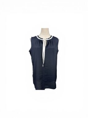 NWT Tommy Hilfiger Navy Top with tie at neckline size medium